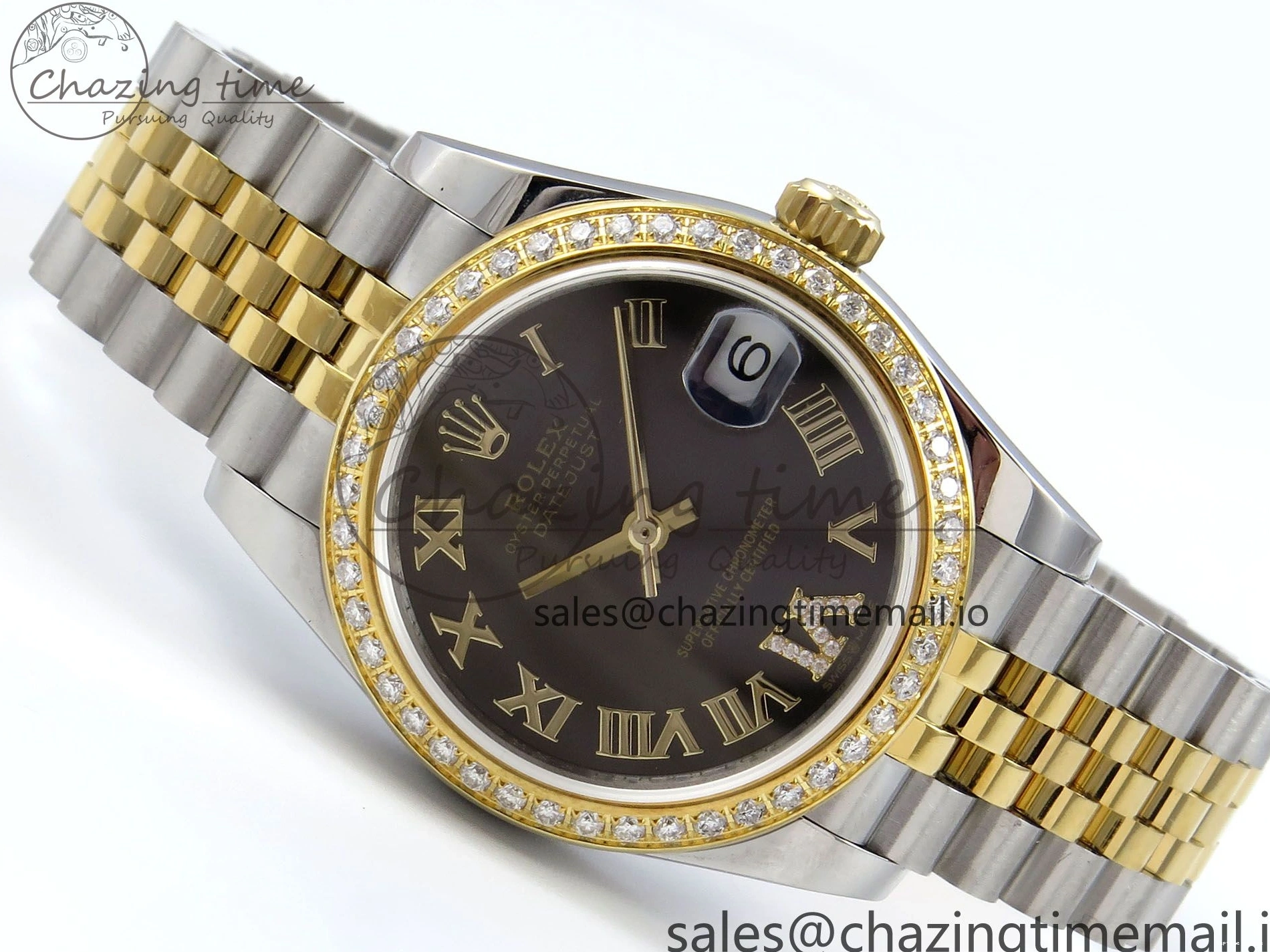 0513 Attractive DateJust 31 278383RBR JARF 1:1 Best Edition 904L Steel Gray Roman Diamonds Dial on SS YG Jubilee Bracelet HZ 880